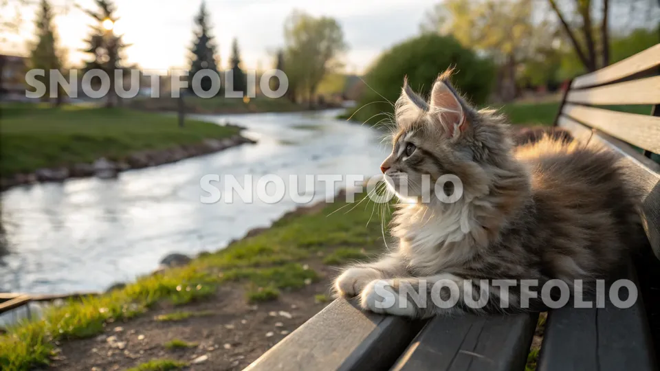 Wild Pose of the Himalayan-Maine Coon Mix