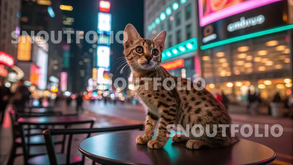 Cheerful Gaze of the Burmese-Savannah Mix