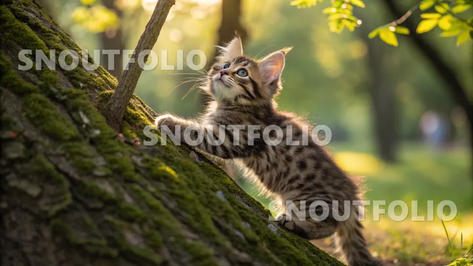 Calm Gaze of the Ocicat-Maine Coon Mix