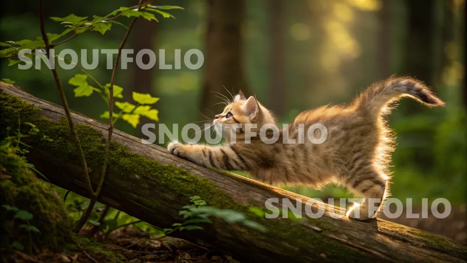 Noble Portrait of the Pixiebob-Siberian Mix