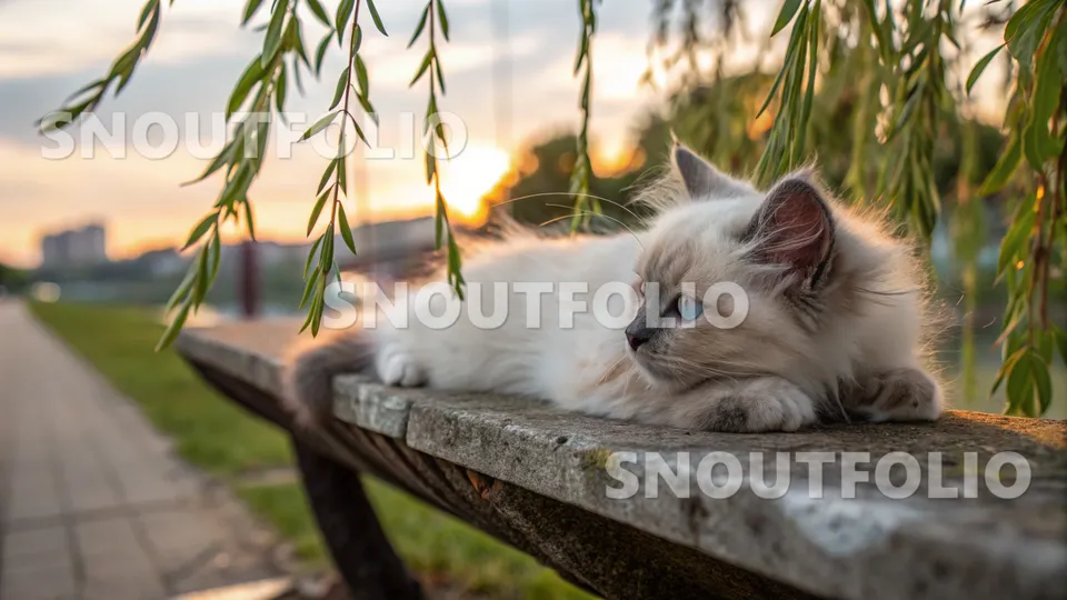 Golden Portrait of the Twilight Longhair-Colorpoint Shorthair Mix