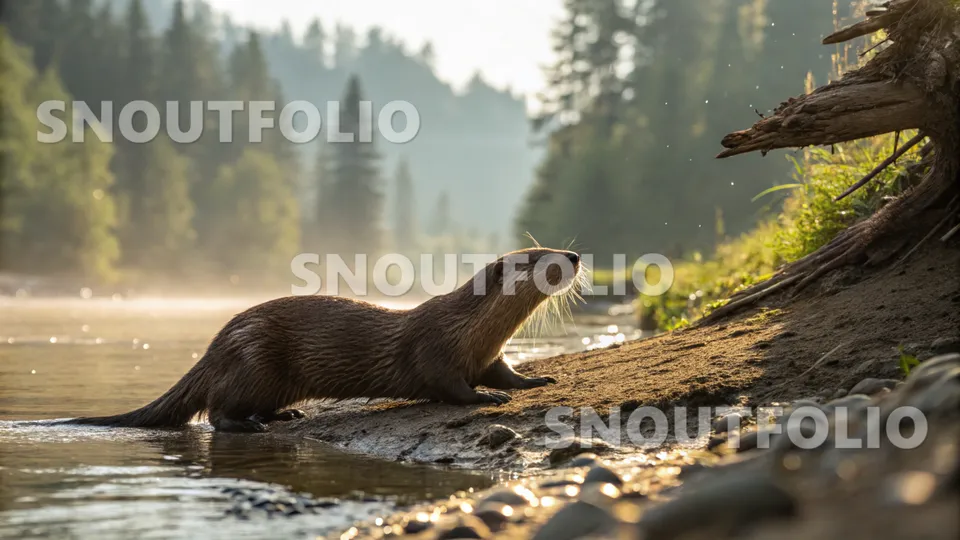 Bold Pose of the North American river otter