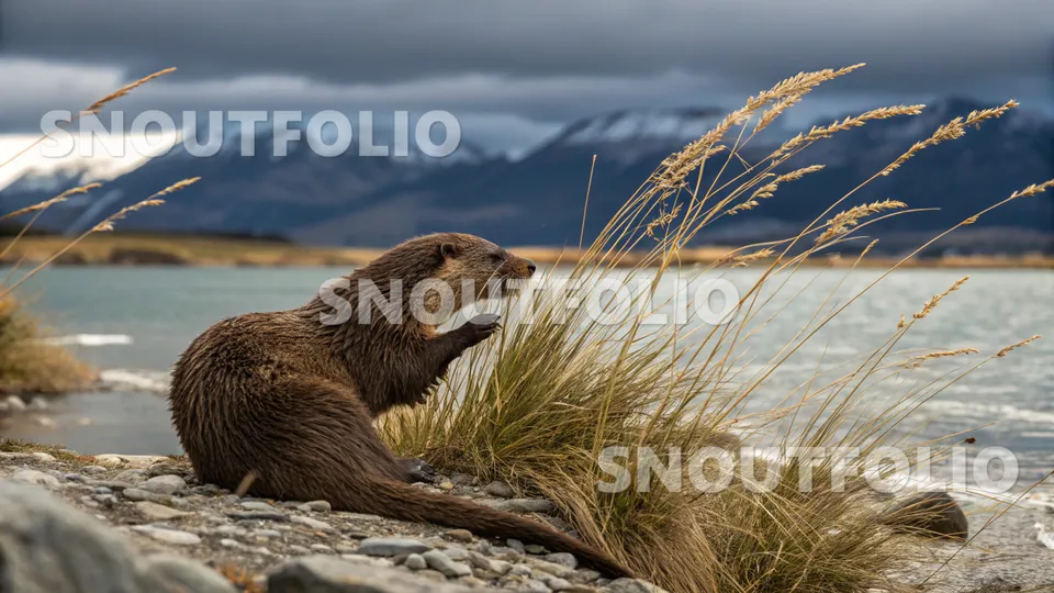 Playful Pose of the Southern river otter