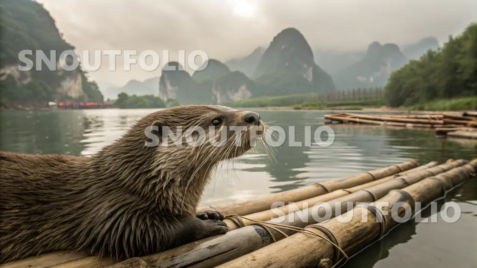 Wild Portrait of the Hairy-nosed otter