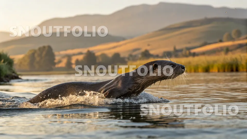 Serene Portrait of the African clawless otter