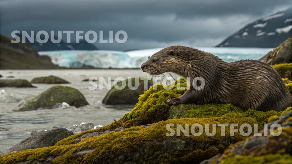 Serene Silhouette of the Southern river otter