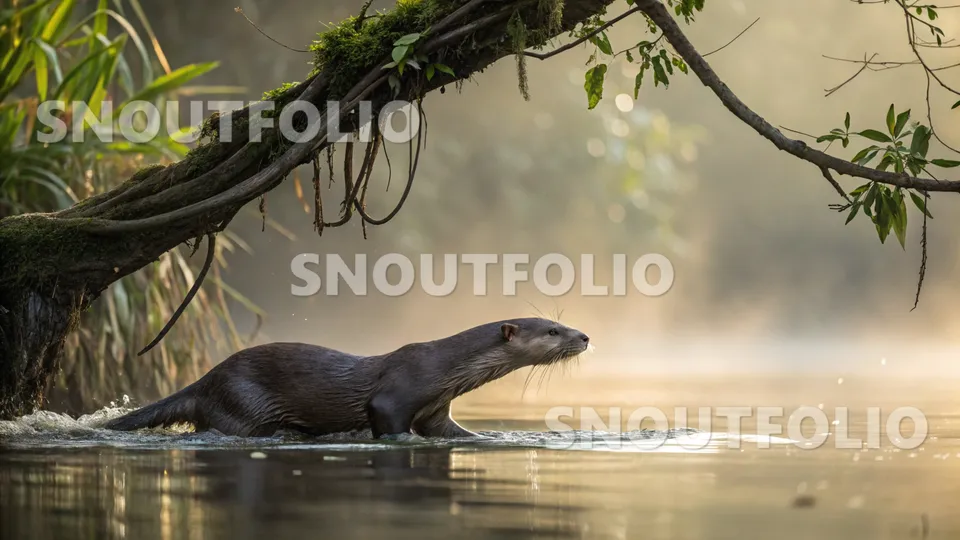 Graceful Portrait of the African clawless otter
