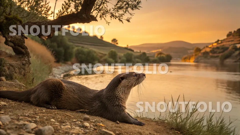 Bright Stride of the European otter