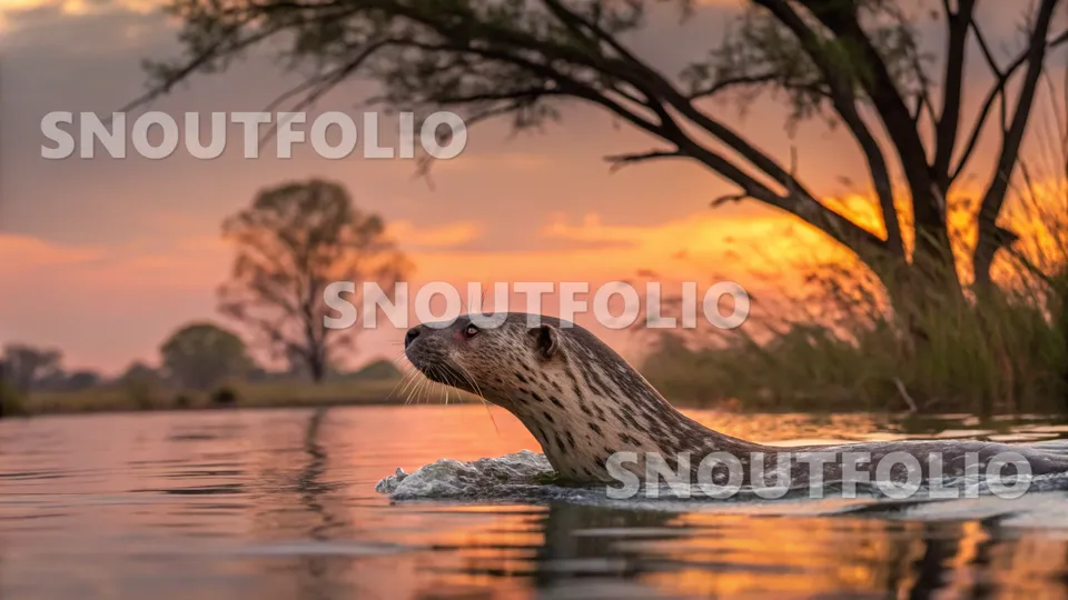 Charming Portrait of the Spotted-necked otter