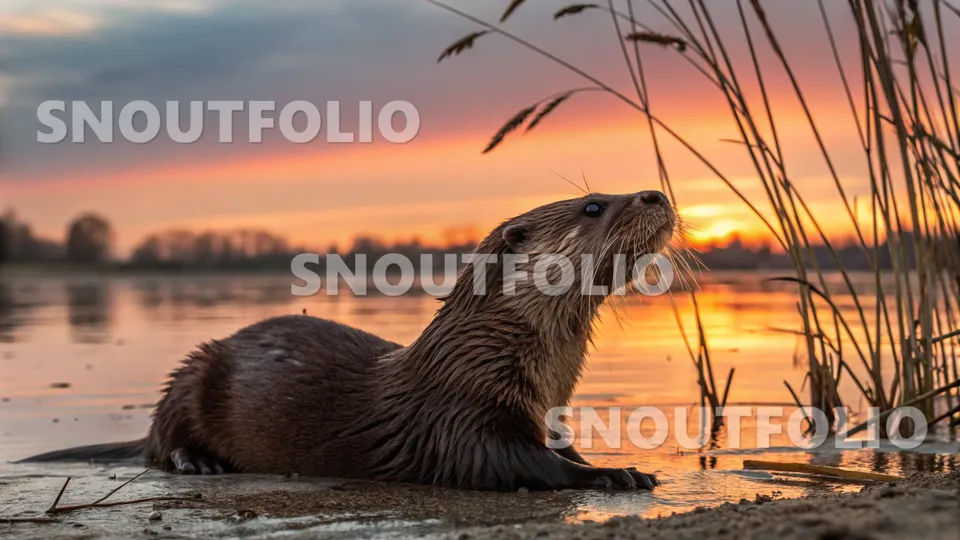 Gentle Glimpse of the North American river otter
