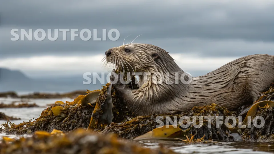 Quiet Silhouette of the Marine otter