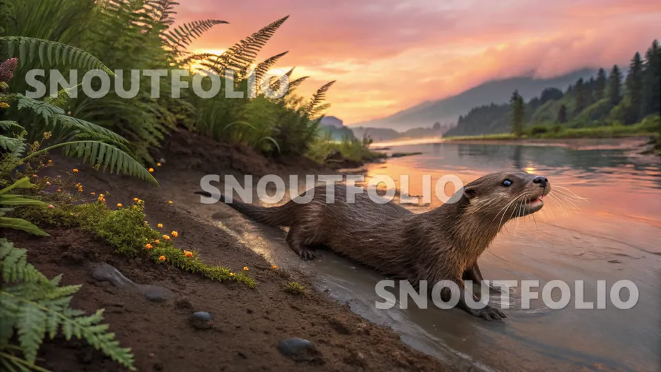Vivid Whimsy of the North American river otter