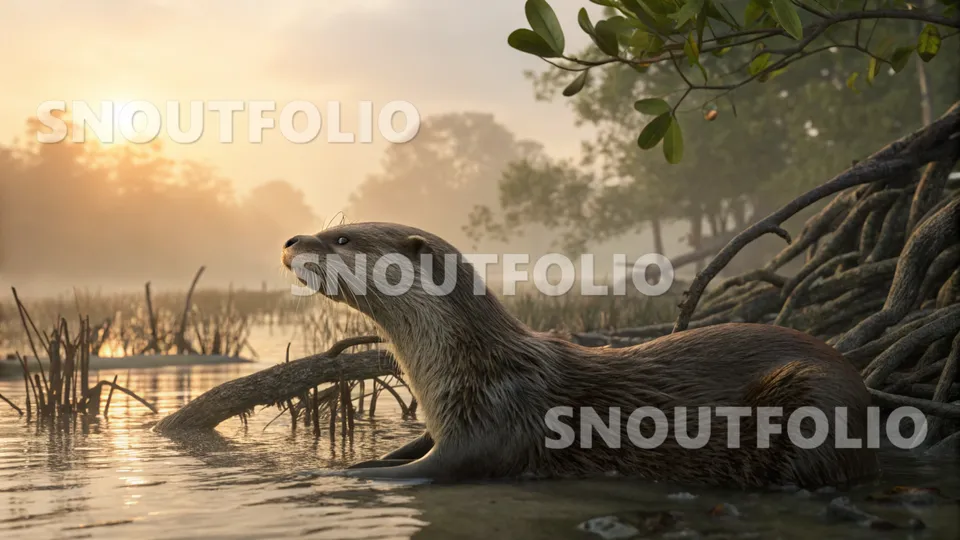 Vivid Spirit of the Smooth-coated otter