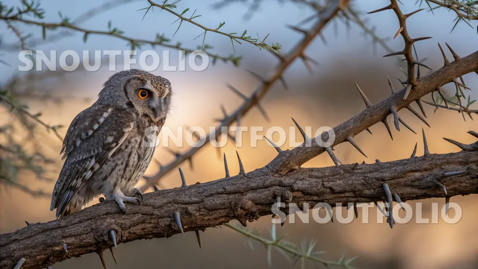Majestic Flare of the African Scops Owl