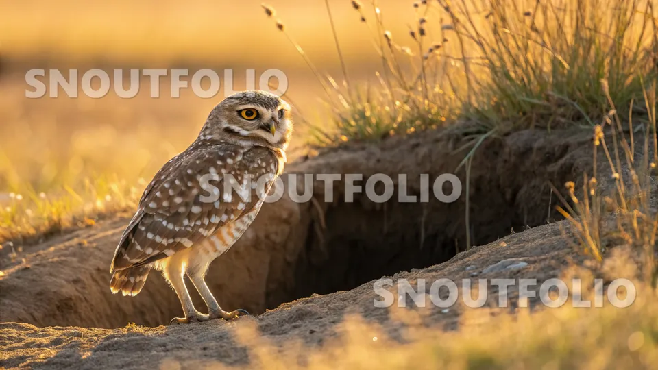 Radiant Pose of the Burrowing Owl