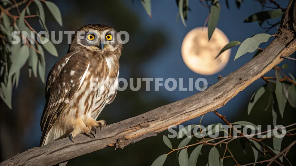 Serene Stride of the Boobook Owl (Australian)