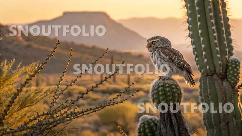 Serene Pose of the Desert Pygmy Owl