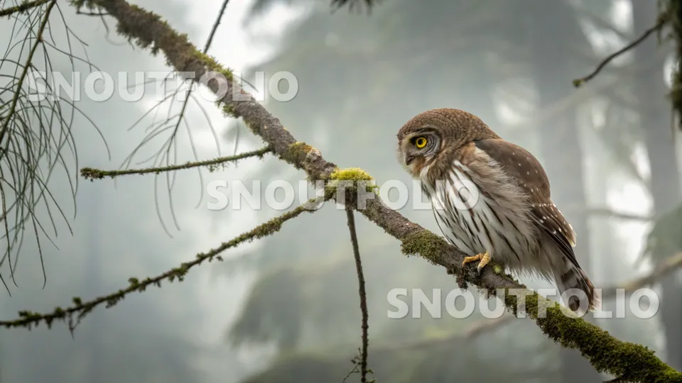 Wild Pose of the Peruvian Pygmy Owl