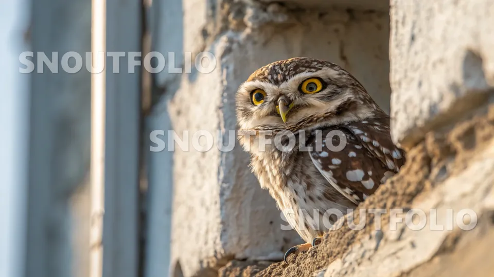 Serene Companion of the Spotted Owlet