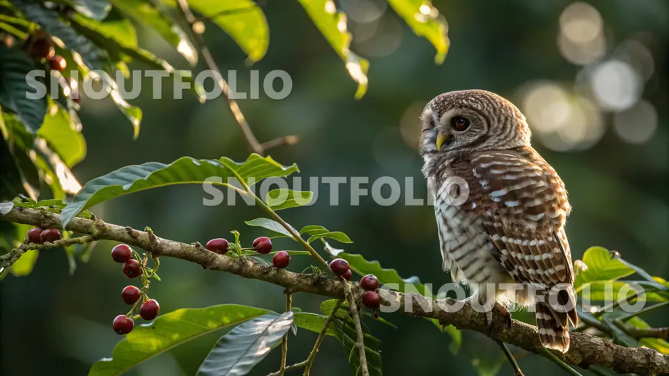 Golden Silhouette of the Barred Owlet