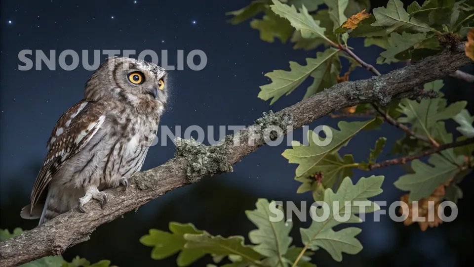 Elegant Silhouette of the Whiskered Screech Owl