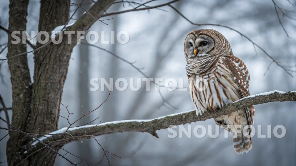 Bright Presence of the African Barred Owl
