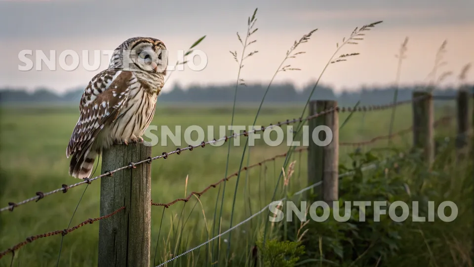 Playful Silhouette of the Striped Owl