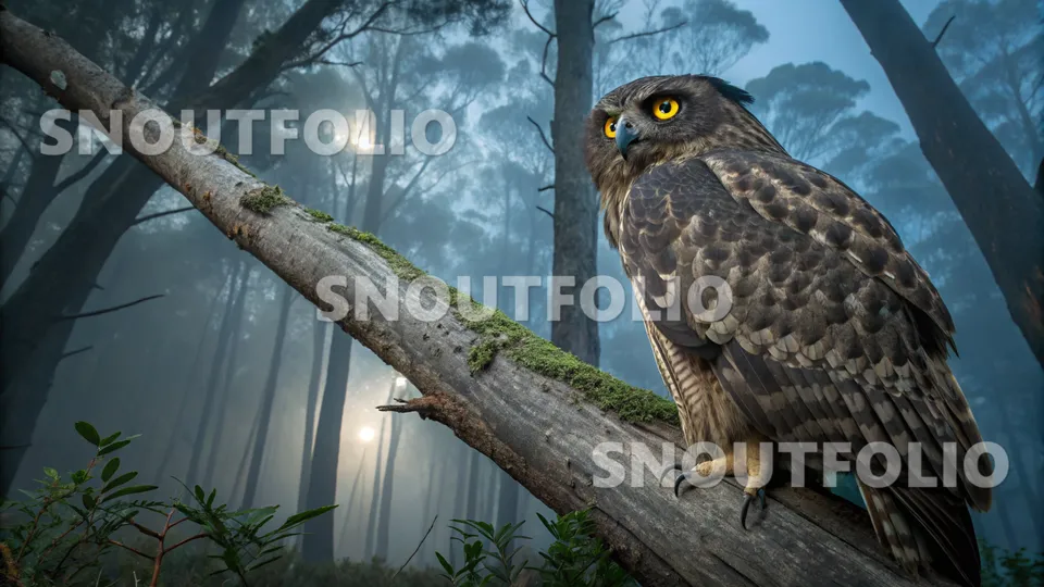 Serene Aura of the Powerful Owl