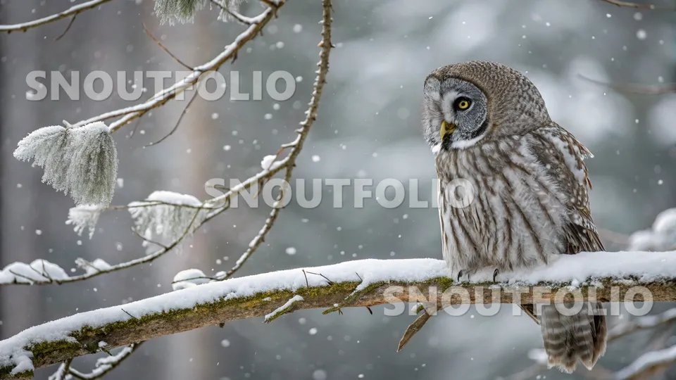 Majestic Gaze of the Great Grey Owl