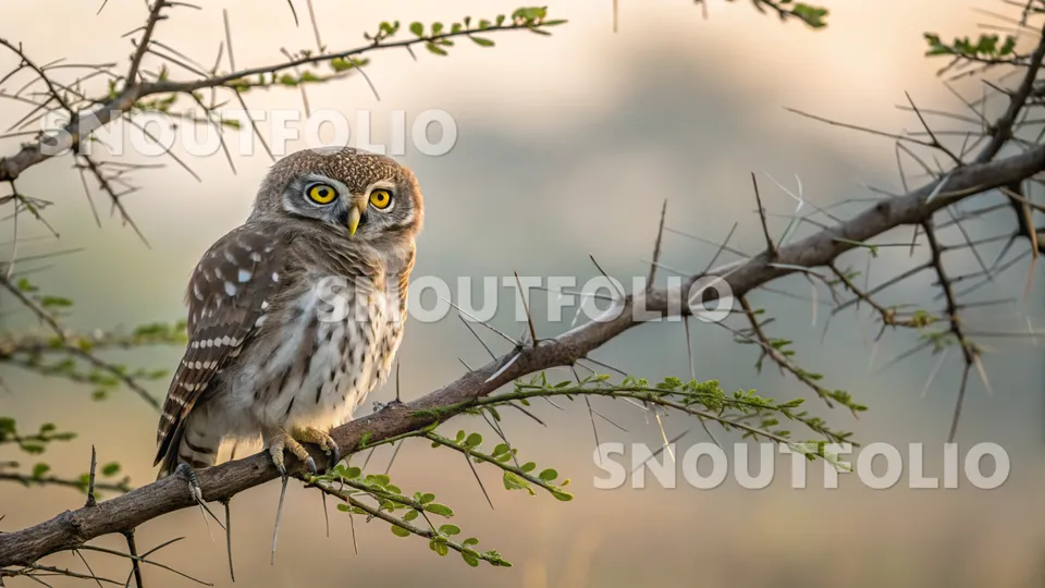 Silent Whimsy of the African Barred Owlet