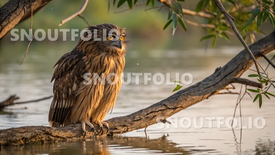 Vivid Flare of the Brown Fish Owl