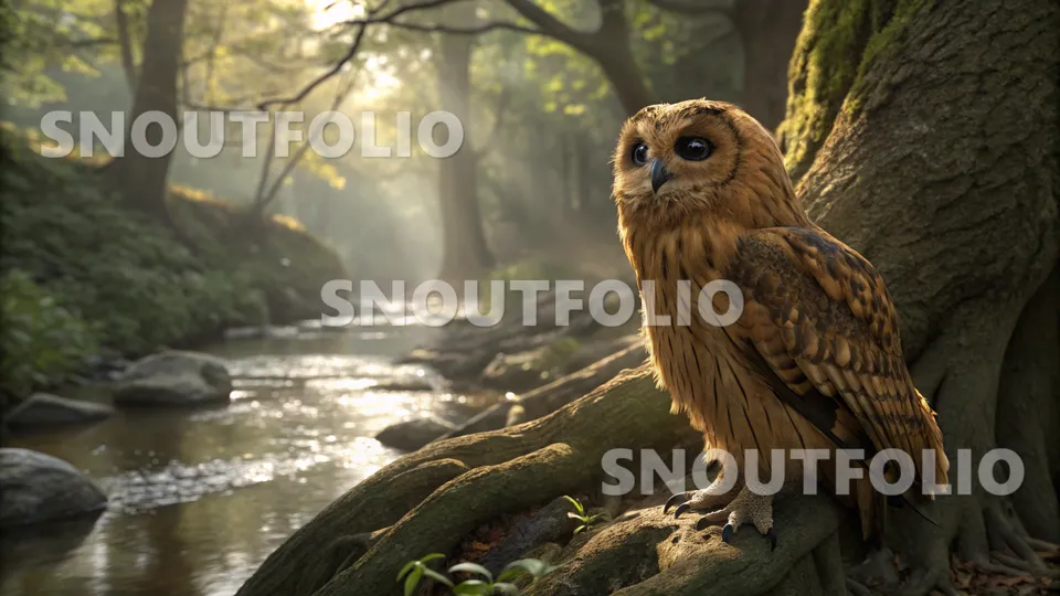 Elegant Spirit of the Tawny Fish Owl