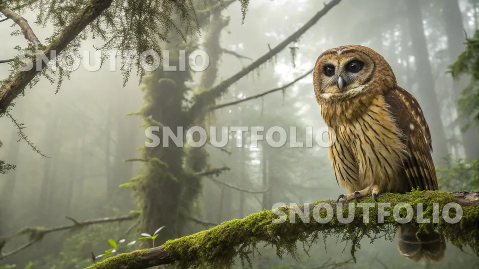 Bright Aura of the Tawny-browed Owl