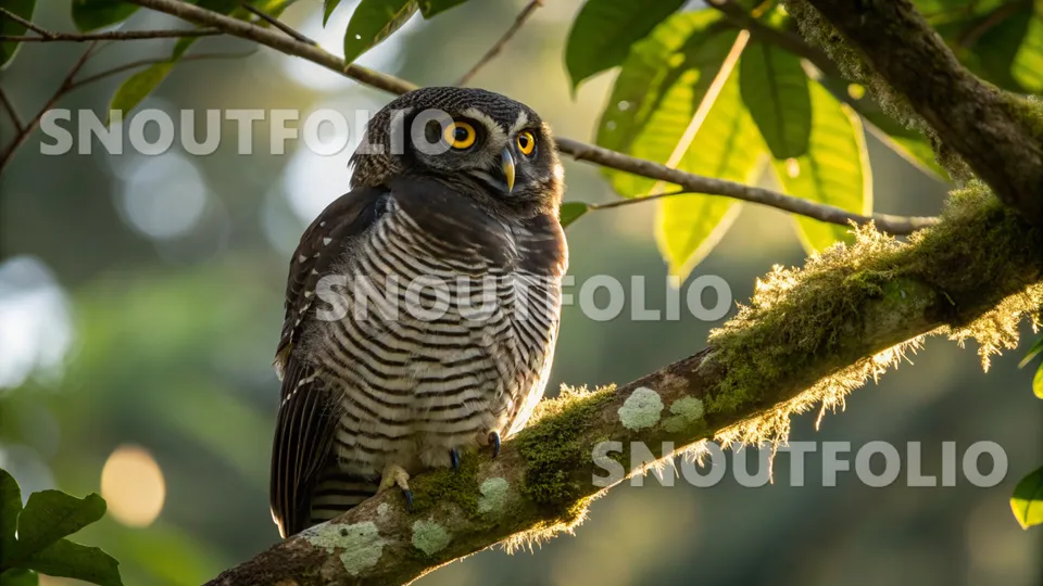 Majestic Stride of the Black-banded Owl