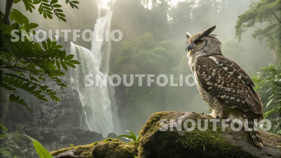 Vivid Glimpse of the Spot-bellied Eagle-Owl