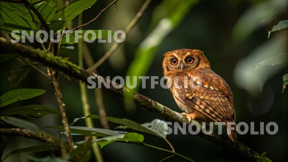 Calm Sight of the Akun Scops Owl