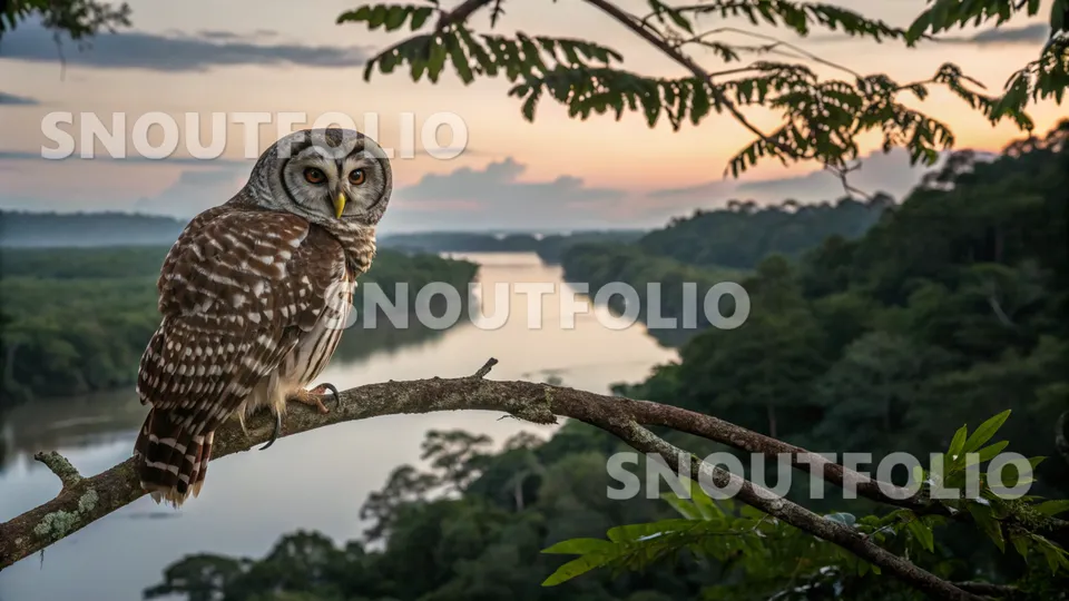 Noble Glimpse of the Banded Owl
