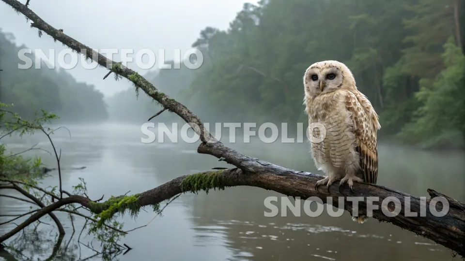 Bright Sight of the Vermiculated Fishing Owl