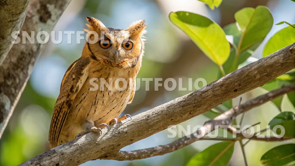 Elegant Pose of the Biak Scops Owl