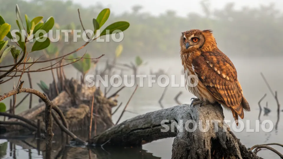 Bright Portrait of the Nicobar Scops Owl