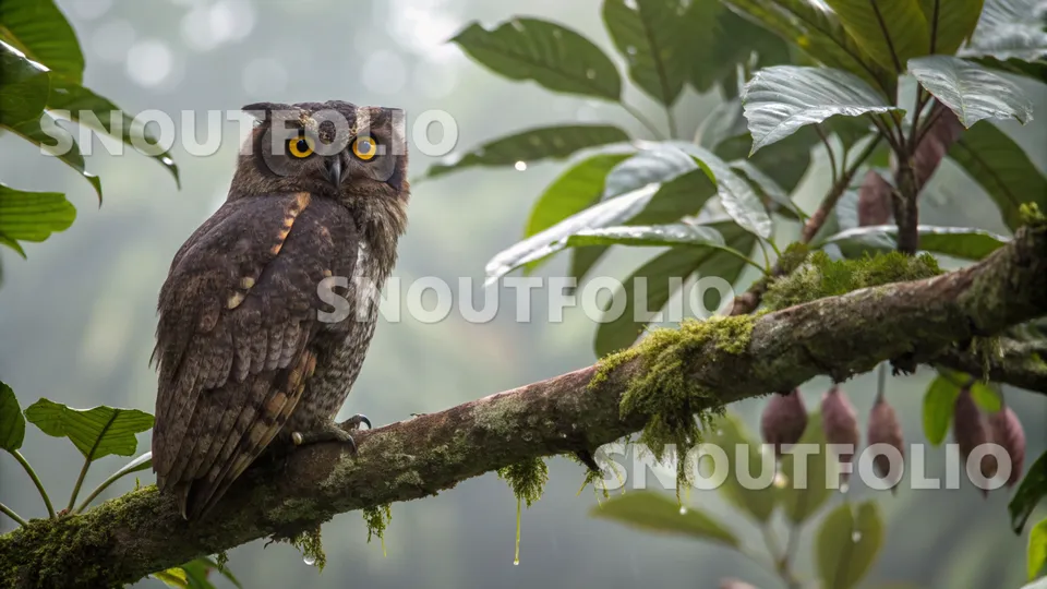 Cheerful Pose of the Otus hartlaubi