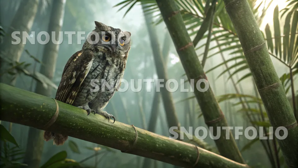 Charming Silhouette of the Wallace's Scops Owl