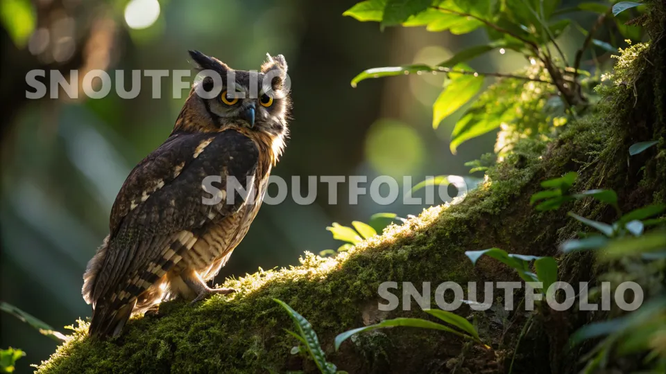 Wild Gaze of the Otus atricapillus