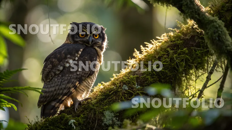 Noble Silhouette of the Otus atricapillus