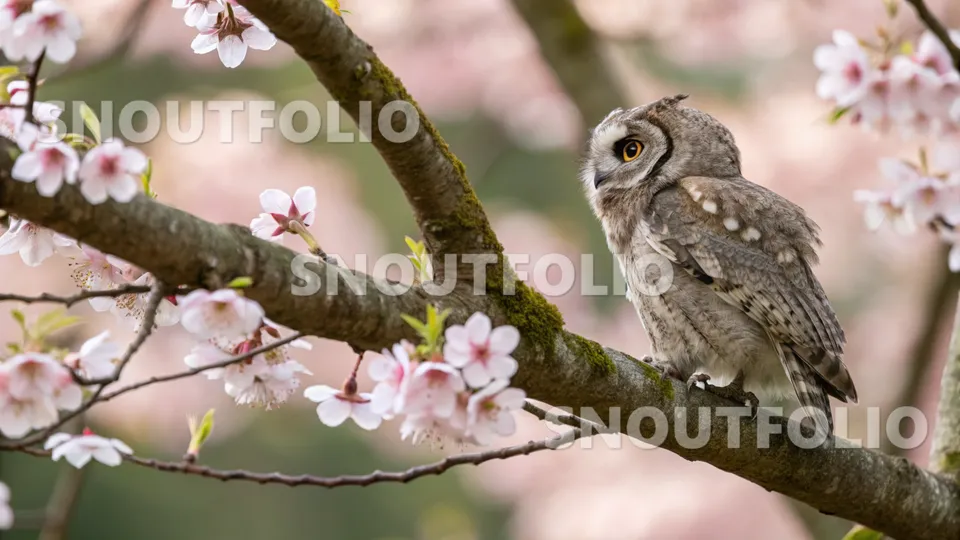 Silent Silhouette of the Collared Scops Owl