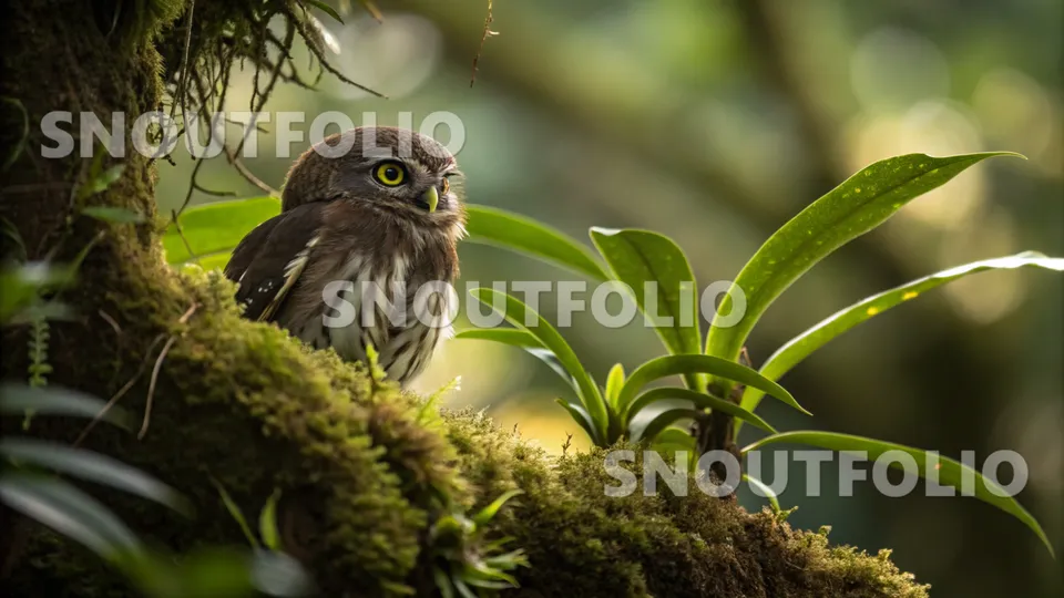 Majestic Silhouette of the Cloudforest Pygmy Owl
