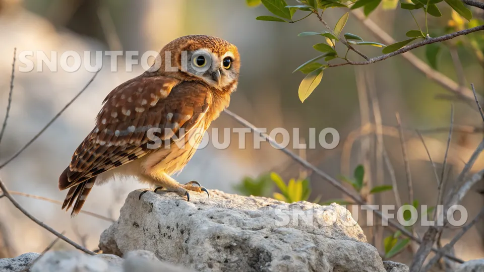Wild Flare of the Cuban Bare-legged Owl