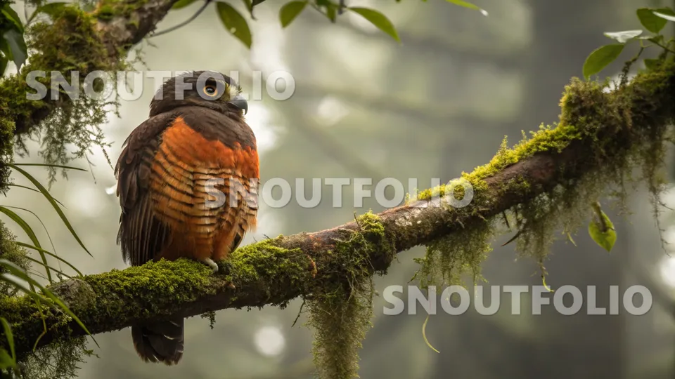 Lively Pose of the Rufous-bellied Owl