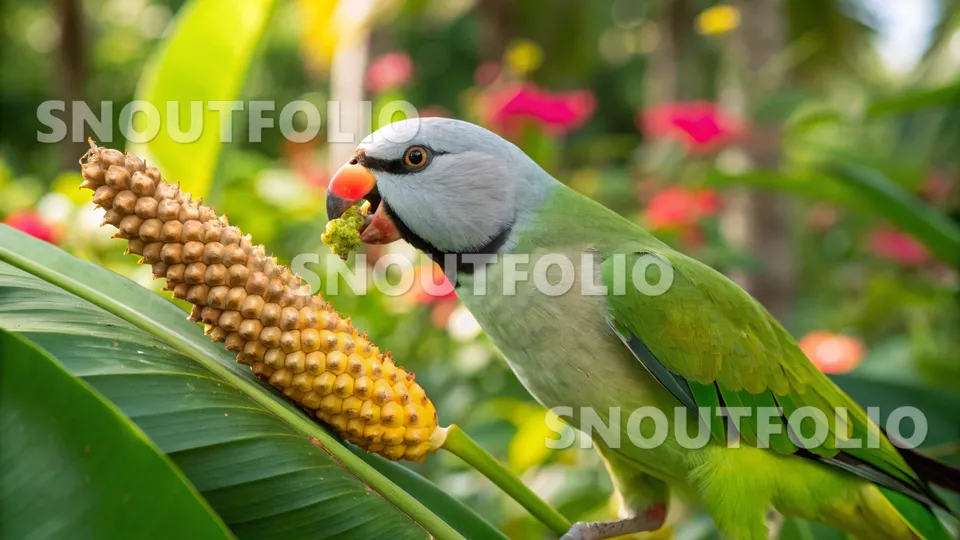 Radiant Aura of the Moustache Parakeet