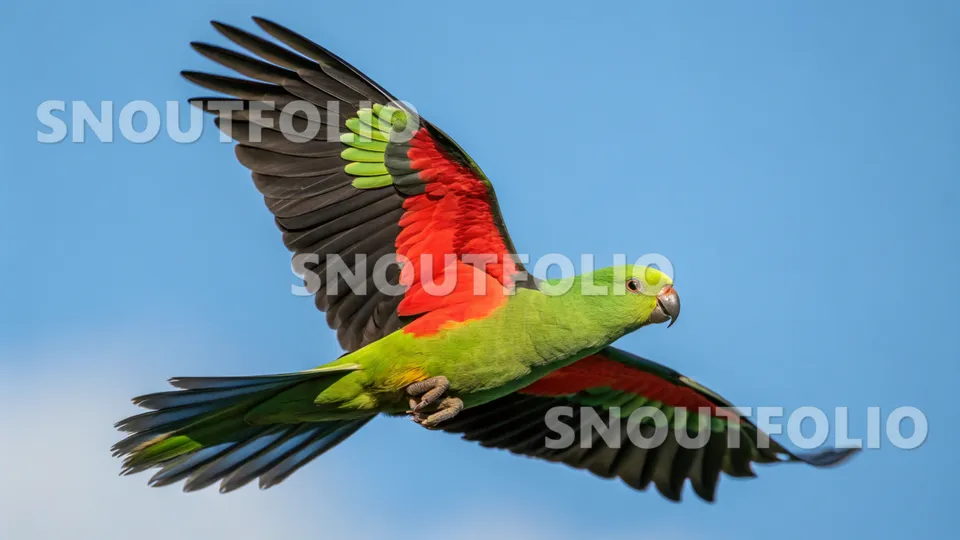 Vivid Whimsy of the Red-winged Parrot